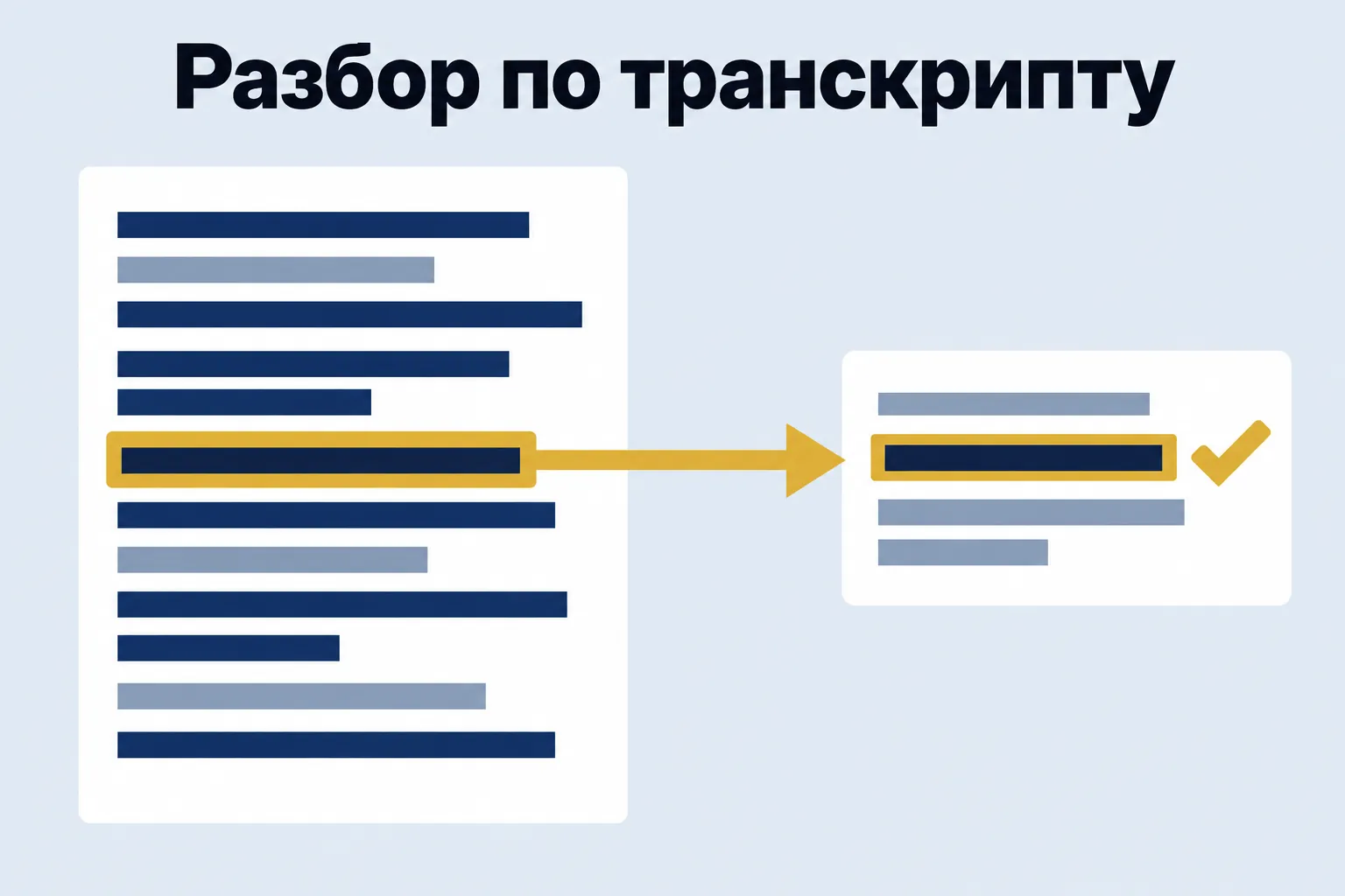 Разбор по транскрипту — выделенная фраза связана с ответом